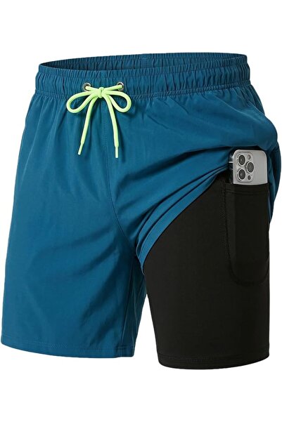 GENERAL Lukovee Men's 2 in 1 Swimsuit, Quick Dry Swimsuit with Compression Bo...