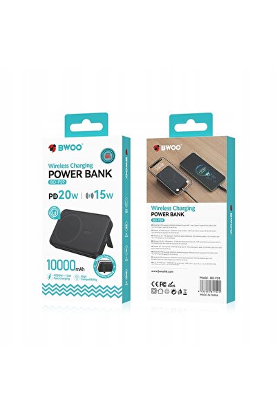 Bwoo Baterie externă 20W cu MagSafe, 10000 mAh, încărcare inductivă