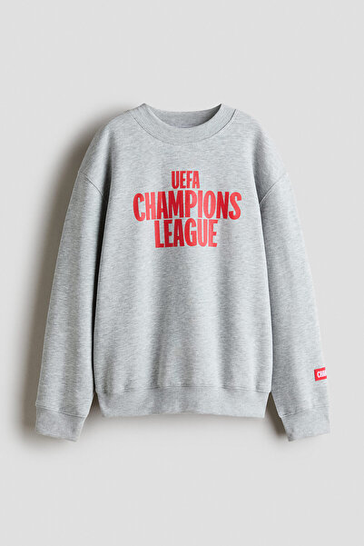 H&M Bol Kesimli ve Baskılı Sweatshirt