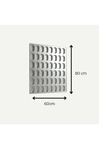 OEMS صينية خبز كيزر ألومنيوم 80×60 سم – 48 تجويف قطر 10 سم