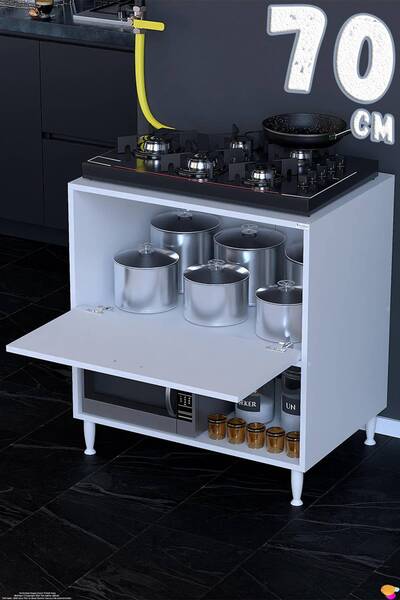 Modilayn (XL) LOYA Modüler Mutfak 70 cm Ocak Altı Dolabı - Kapaklı Mini Midi ...
