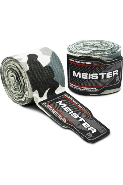 Meister Adult 180" Semi-Elastic Hand Wraps for MMA & Boxing (Pair)