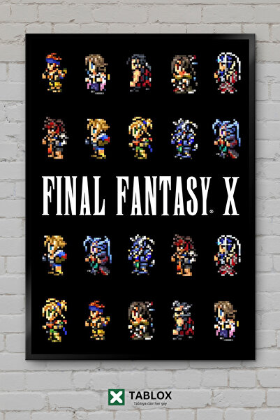 tablomaxtbx Final Fantasy X Pixel Art igra retro poster okvir izgleda kao dek...