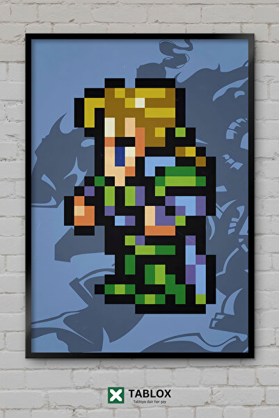 tablomaxtbx Final Fantasy Vi Sabin Pixel Sprite Art Αφίσα Τέχνης με Κορνίζα Δ...