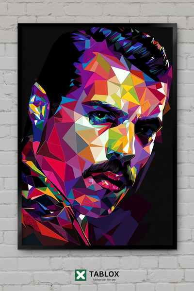 tablomaxtbx Freddie Mercury WPAP Pop Art Kraljica Muzika Portret Uramljen Dek...