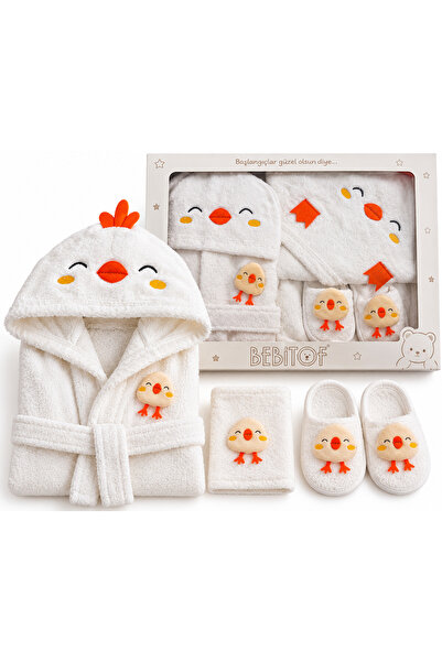 MCT Baby Wear 🐣   Chick Patterned Baby Bathrobe Set – Cute and Soft