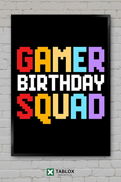 tablomaxtbx Gamer Doğum Günü Ekibi Birthday Squad Art Διακόσμηση τοίχου με κο...