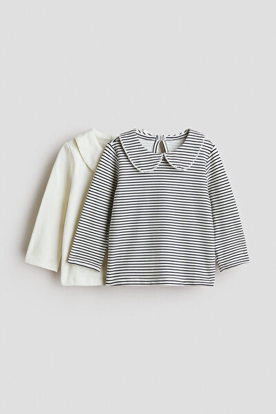 H&M 2'li Pamuklu ve Yakalı Üst