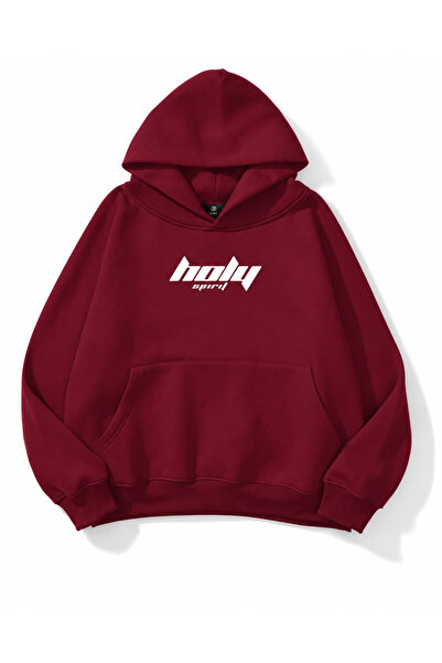 HAI COLLECTİON Kadın Minimal Yazı Baskılı 3 İplik Oversize Hoodie – Kapüşonlu...