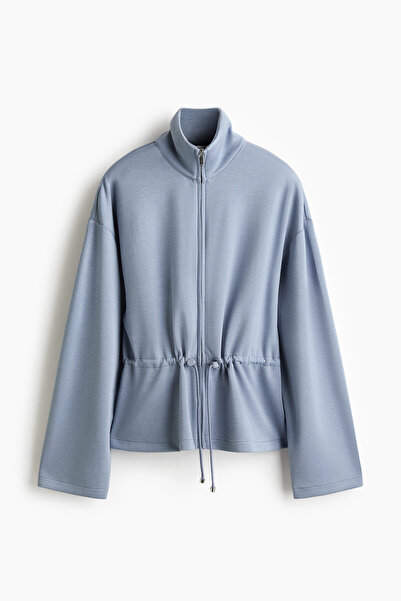 H&M Büzgü Bağı Detaylı ve Fermuarlı Sweatshirt