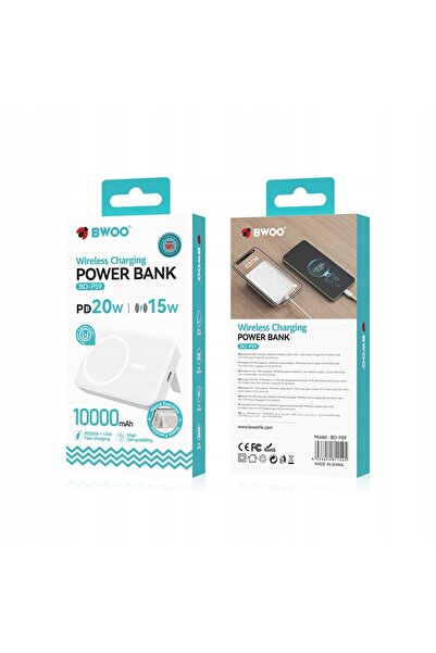 Bwoo Baterie externă 20W cu MagSafe, 10000 mAh, încărcare inductivă