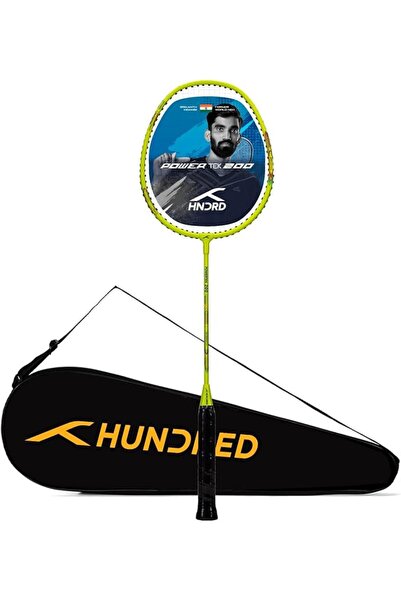 Hundred Powertek 200 PRO Graphite Strung Badminton Racket with Full Racket Cover