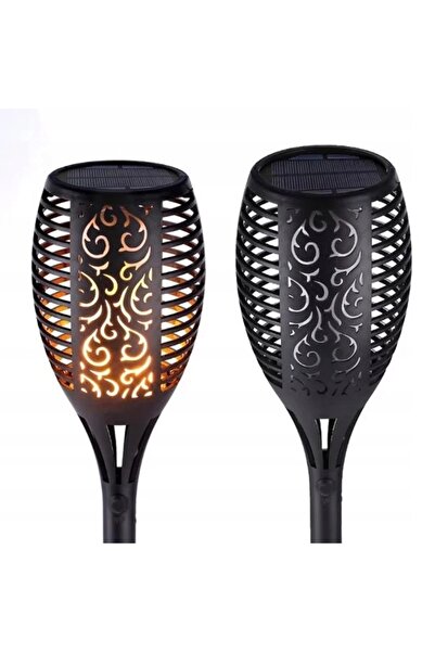 MAXSELL 12x Lămpi LED solare tip torță, de exterior, cu țăruș, cu efect de fl...