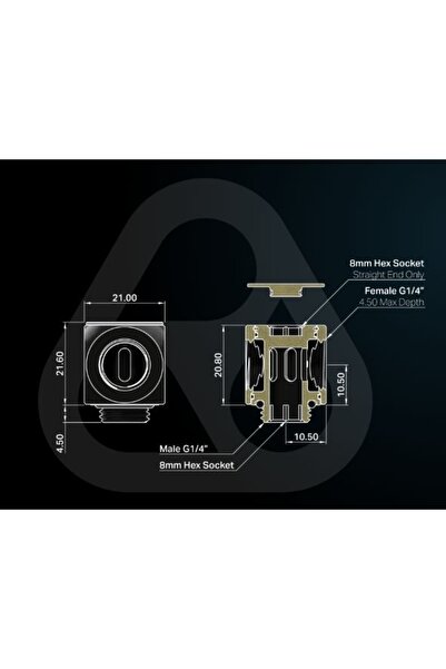 Thermal Grizzly DELTAMATE ROTARY T conector negru pentru răcire cu apă
