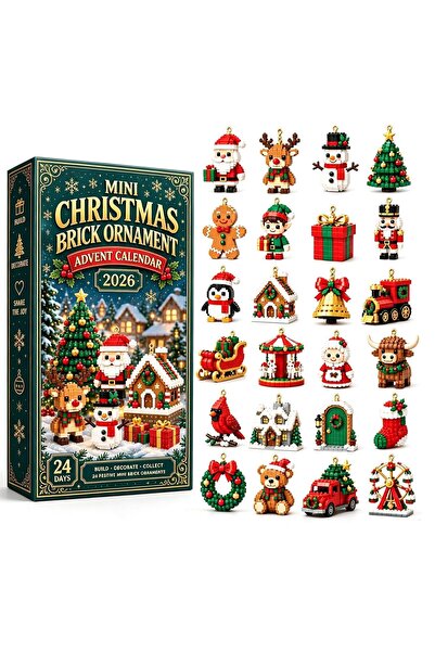 Generic Brand Calendar de Advent de 24 de zile cu mini cărămidă de Crăciun