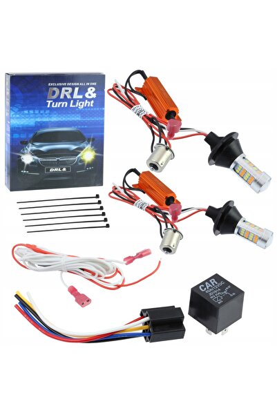 ME PREMIUM 2 în 1 Lumini de zi DRL Becuri semnalizare 84x LED PY21W BAU15S CA...