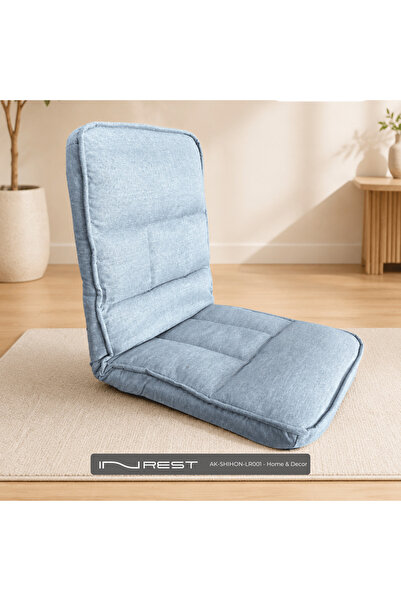 INREST Folding Floor Chair with Adjustable Backrest - Soft Fabric and High-De...