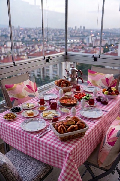 Attolya Dertsiz Checkered Plaid Blue Tablecloth Picnic Tableware Birthday Party Table Decoration Pinterest