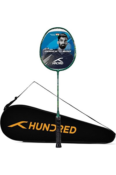 Hundred Powertek 200 PRO Graphite Strung Badminton Racket with Full Racket Cover