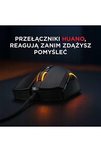 Rampage SMX-R44V2 mouse cu fir pentru gaming 12800 DPI LED RGB 1K Hz HUANO c