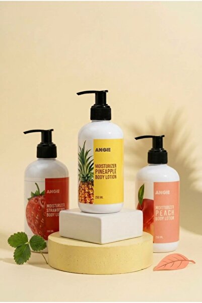Angie Ananas Şeftali Çilek 3 Lü Vücut Losyonu 250Ml 3 Lü