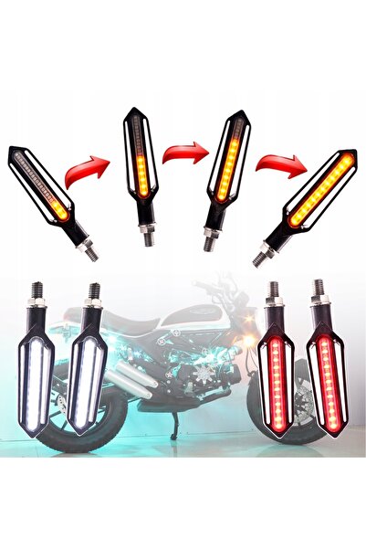 KMMOTORS 2x LED DRL Dinamice Secvențiale Semnalizatoare pentru Motociclete și...