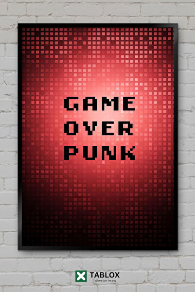 tablomaxtbx Αφίσα Τέχνης Game Over Punk Gaming, Ρετρό Διακόσμηση Τοίχου, Διακ...
