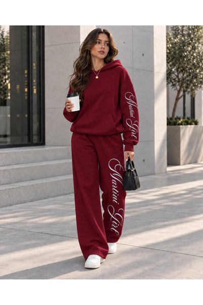 darkopia Hanorac cu glugă și pantaloni de trening largi, unisex, pentru femei și bărbați, cu imprimeu Martini Girl, supradimensionat, cu 3 fire.