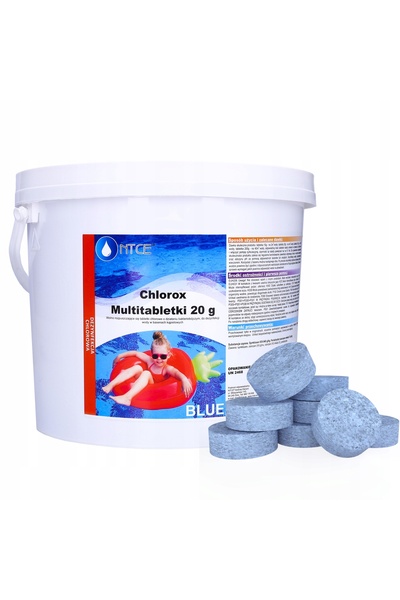 Ntce Clor pentru piscină 3kg, tablete chimice pentru piscină 20g + Anticlor 3,2l