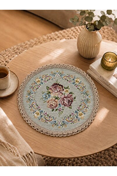 Yeshome Collection Kraljevski buket tapiserija Fiskos pokrivač – 30 cm okrugl...
