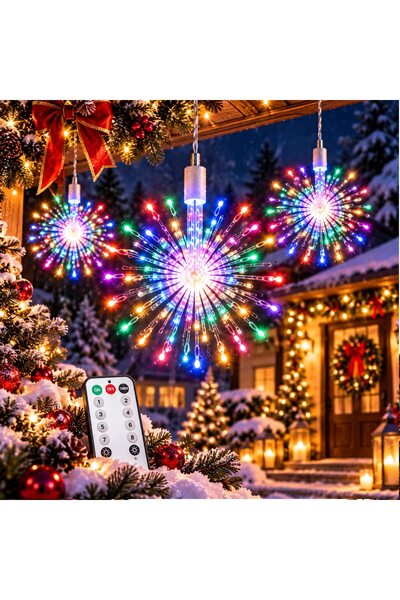 Infiniteea ™ Decorative Christmas Firework Lights 450 Multicolor LEDs, Interc...