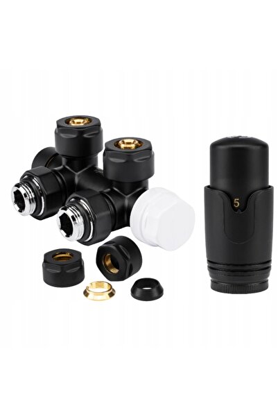 DAMIX VALVĂ TERMOSTATICĂ PENTRU CAP DE ÎNCĂLZIRE, CAPAC NEGRU, SET OVAL
