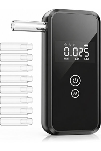 valkyrie Dijital Alkol Test Cihazı 8 Ağızlıklı Hafızalı LCD Ekranlı 2 AAA Pil...