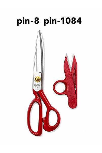 Terzi Market Pin Red 8 No. Professional Tailor Scissors 20-21 cm – Red Snap S...