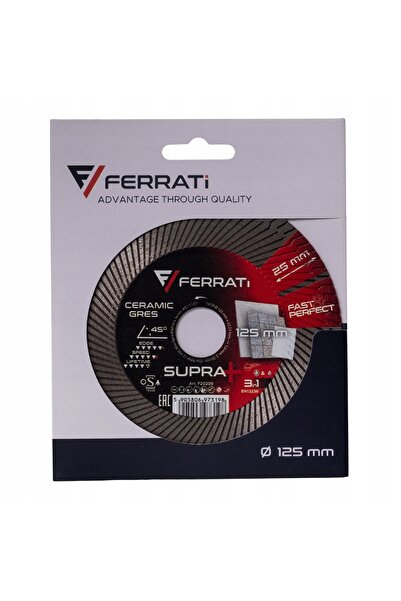 FERRATI DISC DIAMANTAT DE TĂIERE ȘI ȘLEFUIRE 125mm 22,23mm SUPRA +