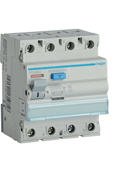 hager Disjunctor diferențial RCCB 3P+N 63A 300mA 6kA AC Tip CFC463J