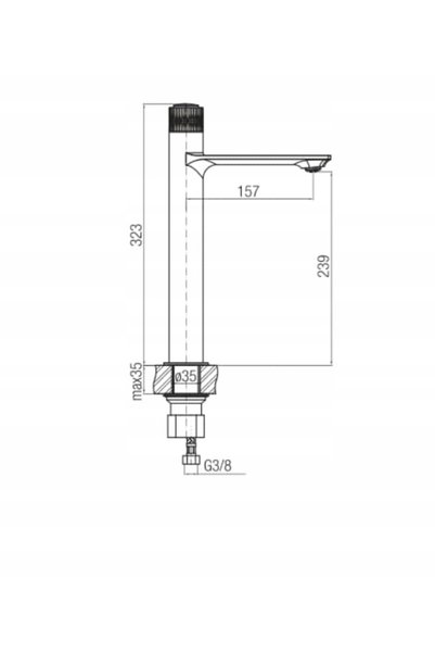 VALVEX CRAN ÎNALT PENTRU LAVABO DE BAIE POLSKA DECOR NEGRU/AUR NEGRU