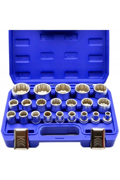 Kraft&dele Set de chei tubulare de 12 piese, 1/2 ", scurte, canelate, CRV, 8-36mm, în cutie.