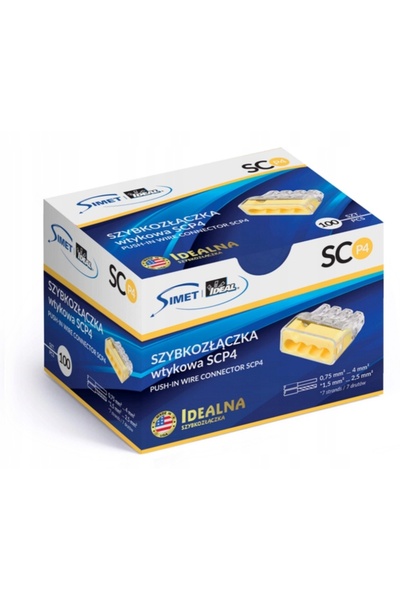 Simet 100 BUCĂȚI CONECTOR RAPID 4x 0.75-4mm² 32A SCP4 88000004S CU ÎNLOCUIRE ...