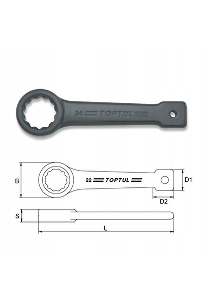 TOPTUL Cheie tubulară de 36mm cu un singur capăt, CR-MO, pentru utilizare la ...