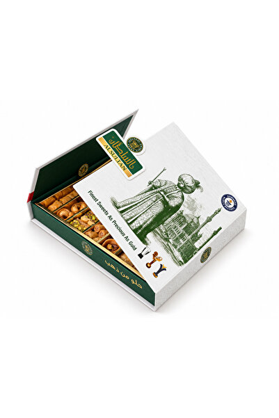 AL SULTAN Sweets Sugar Free Mixed Baklava 400 g - 6 Varieties - Pistachio & Cashew Filled Arabic Sweets in Gift Box - Traditional Middle Eastern Baklawa for Eid, Ramadan & Celebrations