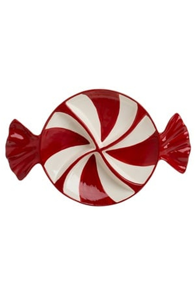 OEM Christmas Ceramic Candy Plate Divided 32.5x20.5x3cm