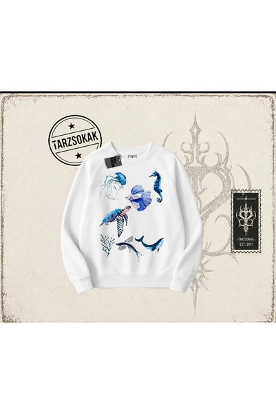 Tarzsokak Ženska majica sa širokim izrezom i unisex dizajnom u morskom stilu,...