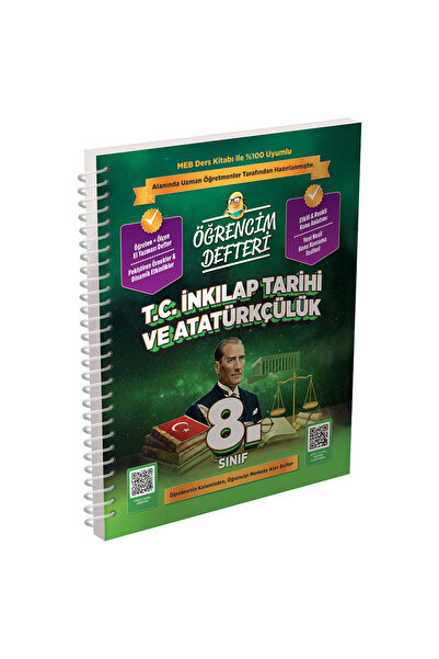 Murat Yayınları 8.Sınıf T.C. İnkılap Tarihi ve Atatürkçülük Öğrencim Defteri