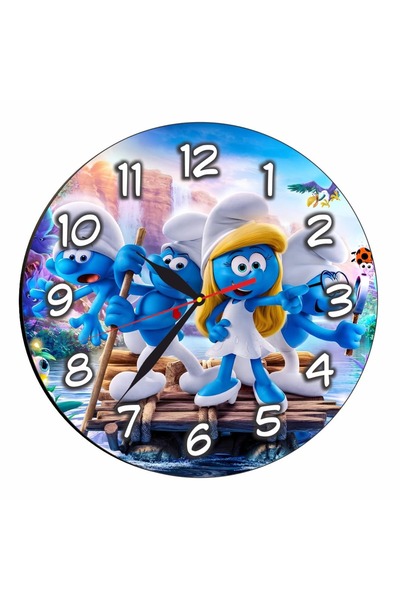 OEM Ceas Disney Smurfs, Lemn, 30 cm, CSDUV132