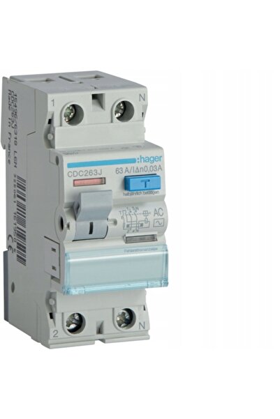 hager Întrerupător diferențial CDC263J 63A 30mA AC 2P