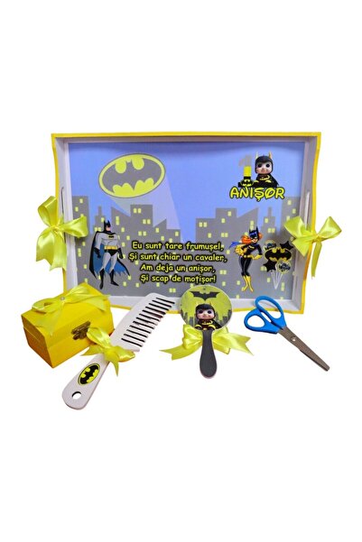 OEM Set de mot, Baby Batman, 5 piese, Lemn, Galben, 20x30cm, EVESMD006