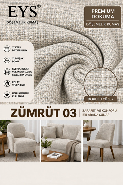 Eys Premium Dokuma Zümrüt Döşemelik kumaş 370gr