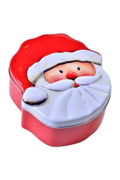 OEM Metal Christmas Box in the Shape of Santa Claus 14.7x17.7x6.5cm
