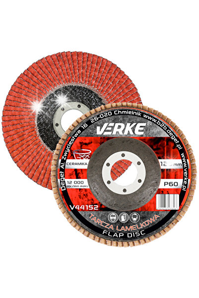 VERKE Disc lamelar ceramic de șlefuit și profilat P60, 125MM